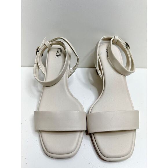 Nordstrom Rack Sandals Womens Size 9 Bone Strappy Faux Leather Open Toe - Picture 7 of 10